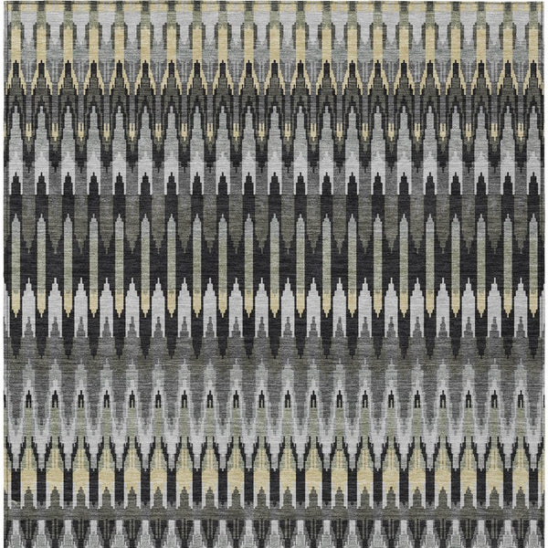 Homeroots 3' Beige Taupe And Gold Southwestern Indoor Outdoor Area Rug - Durable, Washable, Stylish Decor 5' X 8' Polyester 589771