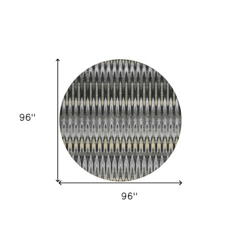 Homeroots 3' Beige Taupe And Gold Southwestern Indoor Outdoor Area Rug - Durable, Washable, Stylish Decor 8' Round Polyester 589772