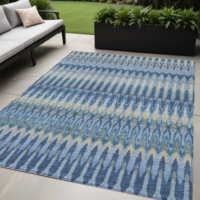 Homeroots 3' Beige Taupe And Gold Southwestern Indoor Outdoor Area Rug - Durable, Washable, Stylish Decor 5' X 8' Polyester 589777