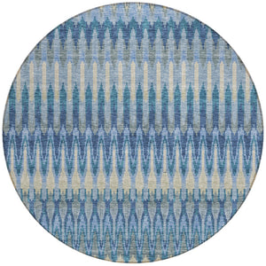 Homeroots 3' Beige Taupe And Gold Southwestern Indoor Outdoor Area Rug - Durable, Washable, Stylish Decor 8' Round Polyester 589778