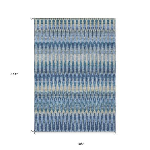 Homeroots 3' Beige Taupe And Gold Southwestern Indoor Outdoor Area Rug - Durable, Washable, Stylish Decor 9' X 12' Polyester 589780