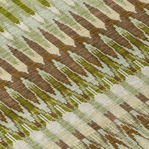 Homeroots 3' Beige Taupe And Gold Southwestern Indoor Outdoor Area Rug - Durable, Washable, Stylish Decor 5' X 8' Polyester 589783