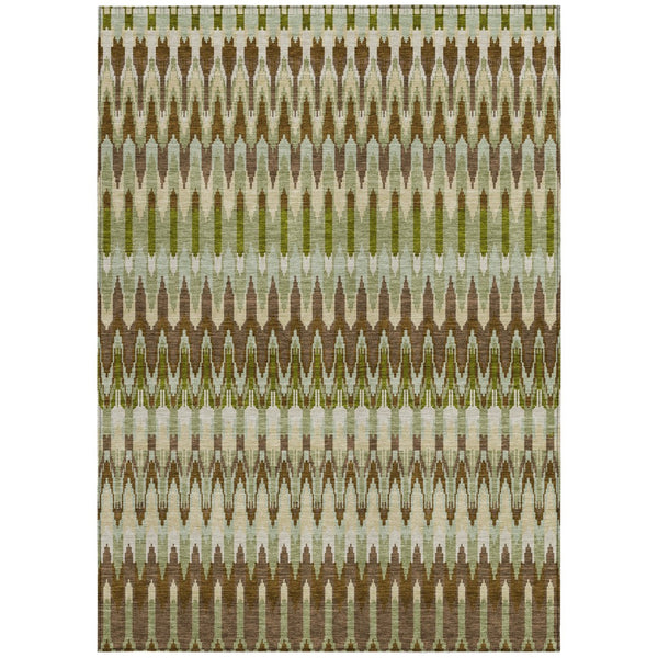 Homeroots 3' Beige Taupe And Gold Southwestern Indoor Outdoor Area Rug - Durable, Washable, Stylish Decor 8' X 10' Polyester 589785