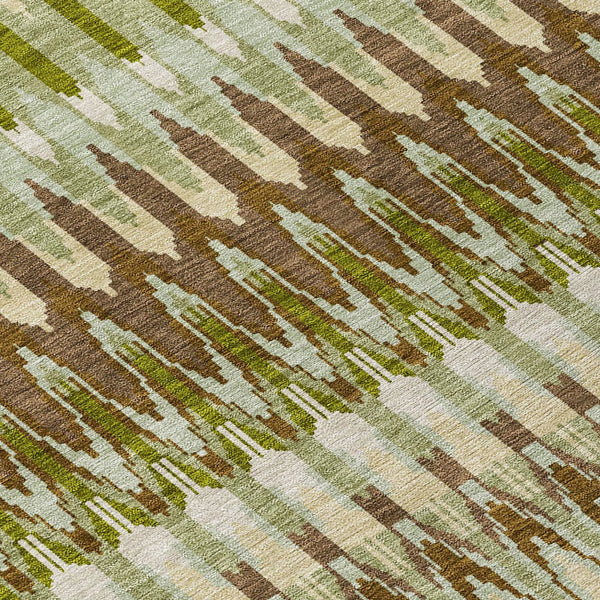 Homeroots 3' Beige Taupe And Gold Southwestern Indoor Outdoor Area Rug - Durable, Washable, Stylish Decor 8' X 10' Polyester 589785