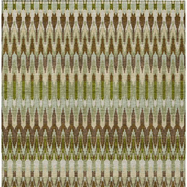 Homeroots 3' Beige Taupe And Gold Southwestern Indoor Outdoor Area Rug - Durable, Washable, Stylish Decor 9' X 12' Polyester 589786
