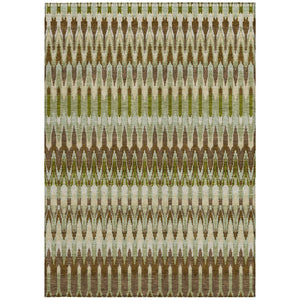 Homeroots 3' Beige Taupe And Gold Southwestern Indoor Outdoor Area Rug - Durable, Washable, Stylish Decor 10' X 14' Polyester 589787