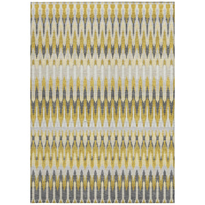 Homeroots 3' Beige Taupe And Gold Southwestern Indoor Outdoor Area Rug - Durable, Washable, Stylish Decor 8' X 10' Polyester 589791