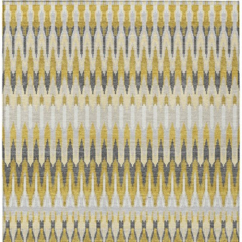 Homeroots 3' Beige Taupe And Gold Southwestern Indoor Outdoor Area Rug - Durable, Washable, Stylish Decor 8' X 10' Polyester 589791