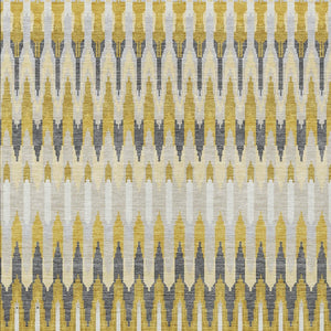 Homeroots 3' Beige Taupe And Gold Southwestern Indoor Outdoor Area Rug - Durable, Washable, Stylish Decor 9' X 12' Polyester 589792