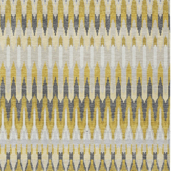 Homeroots 3' Beige Taupe And Gold Southwestern Indoor Outdoor Area Rug - Durable, Washable, Stylish Decor 10' X 14' Polyester 589793