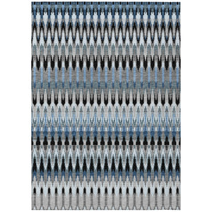 HomeRoots 5' Gray Charcoal and Silver Southwestern Area Rug – Durable, Washable Design for Indoor & Outdoor Use 5' X 8' 589795