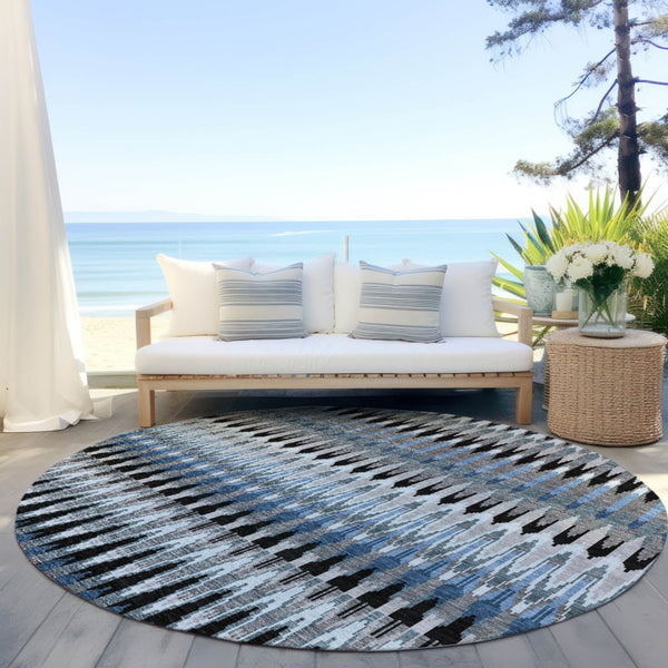 Homeroots 3' Beige Taupe And Gold Southwestern Indoor Outdoor Area Rug - Durable, Washable, Stylish Decor 8' Round Polyester 589796