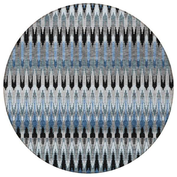 Homeroots 3' Beige Taupe And Gold Southwestern Indoor Outdoor Area Rug - Durable, Washable, Stylish Decor 8' Round Polyester 589796