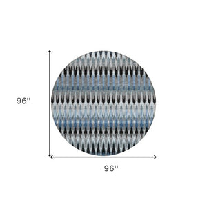 Homeroots 3' Beige Taupe And Gold Southwestern Indoor Outdoor Area Rug - Durable, Washable, Stylish Decor 8' Round Polyester 589796