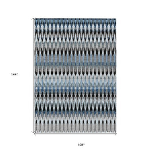 Homeroots 3' Beige Taupe And Gold Southwestern Indoor Outdoor Area Rug - Durable, Washable, Stylish Decor 9' X 12' Polyester 589798