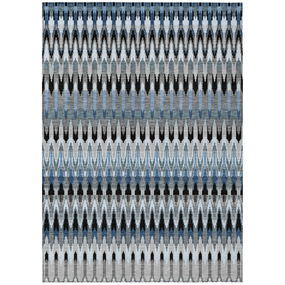 HomeRoots 9' Gray Charcoal and Silver Southwestern Area Rug - Durable, Washable, Versatile for Indoor & Outdoor Use 9' X 12' 589798