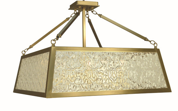 Framburg 5-light Brushed Brass Avery Semi-flush Mount Fixture With Martel Glass - Handcrafted In The Usa! Brushed Brass Metal 5898 Br