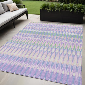 Homeroots 3' Beige Taupe And Gold Southwestern Indoor Outdoor Area Rug - Durable, Washable, Stylish Decor 5' X 8' Polyester 589801