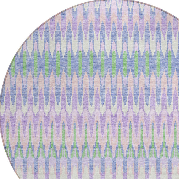 Homeroots 3' Beige Taupe And Gold Southwestern Indoor Outdoor Area Rug - Durable, Washable, Stylish Decor 8' Round Polyester 589802