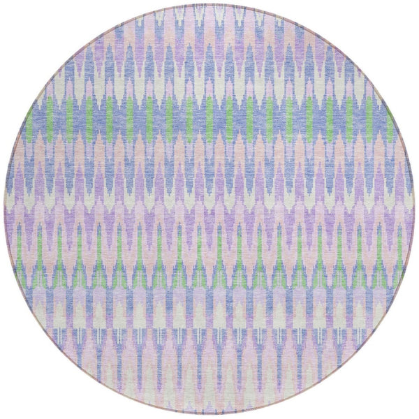 Homeroots 3' Beige Taupe And Gold Southwestern Indoor Outdoor Area Rug - Durable, Washable, Stylish Decor 8' Round Polyester 589802