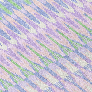 HomeRoots 5' Southwestern Washable Area Rug in Lavender Pink & Lime Green for Indoor & Outdoor Spaces 8' X 10' 589803