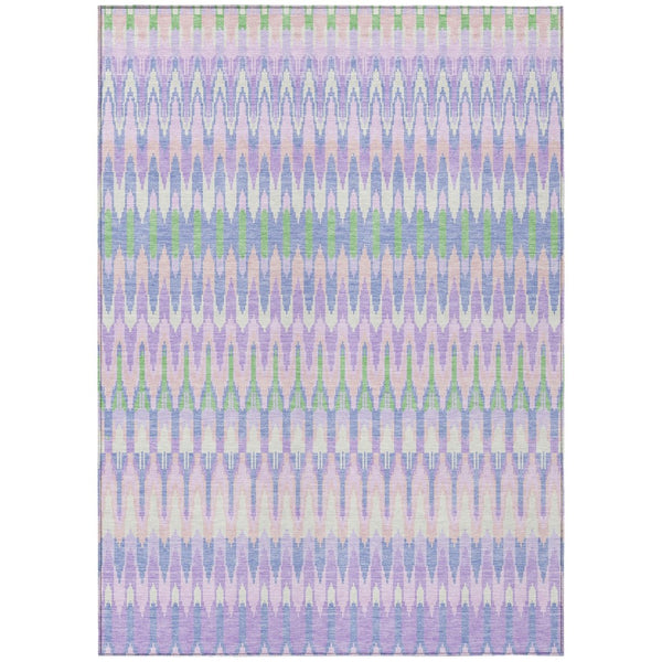 HomeRoots 9' Southwestern Indoor Outdoor Area Rug in Lavender Pink & Lime Green – Durable, Washable, Stylish 9' X 12' 589804