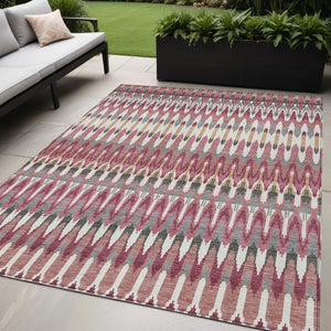 Homeroots 3' Beige Taupe And Gold Southwestern Indoor Outdoor Area Rug - Durable, Washable, Stylish Decor 5' X 8' Polyester 589807