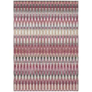HomeRoots 5' Southwestern Washable Area Rug in Mauve, Merlot & Ivory - Durable Style for Indoor & Outdoor Use 5' X 8' 589807
