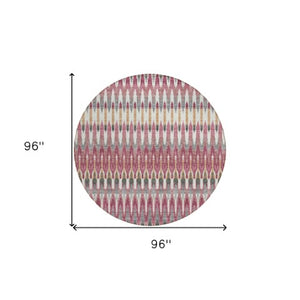 Homeroots 3' Beige Taupe And Gold Southwestern Indoor Outdoor Area Rug - Durable, Washable, Stylish Decor 8' Round Polyester 589808