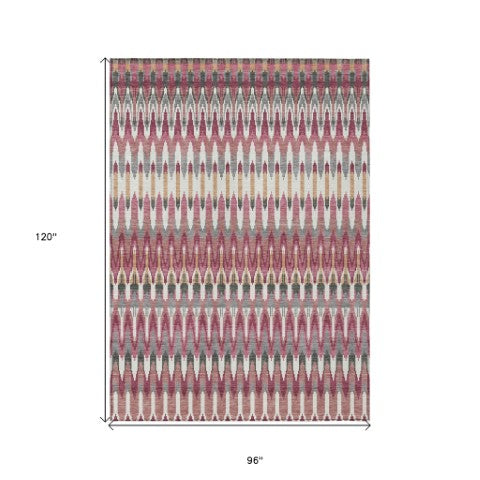 Homeroots 3' Beige Taupe And Gold Southwestern Indoor Outdoor Area Rug - Durable, Washable, Stylish Decor 8' X 10' Polyester 589809