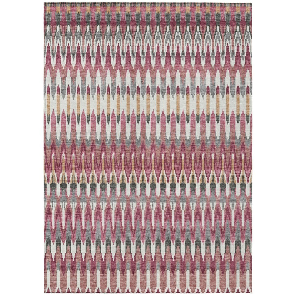 HomeRoots 9' Stylish Southwestern Washable Area Rug in Mauve, Merlot & Ivory - Perfect for Indoor & Outdoor Decor 9' X 12' 589810