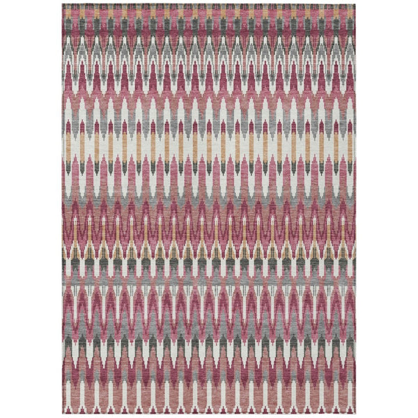 HomeRoots 9' Stylish Southwestern Washable Area Rug in Mauve, Merlot & Ivory - Perfect for Indoor & Outdoor Decor 9' X 12' 589810