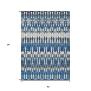 Homeroots 3' Beige Taupe And Gold Southwestern Indoor Outdoor Area Rug - Durable, Washable, Stylish Decor 3' X 5' Polyester 589812