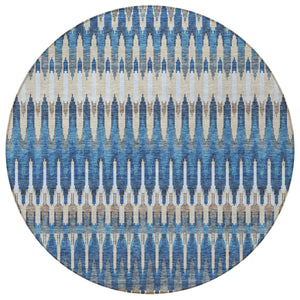 Homeroots 3' Beige Taupe And Gold Southwestern Indoor Outdoor Area Rug - Durable, Washable, Stylish Decor 8' Round Polyester 589814