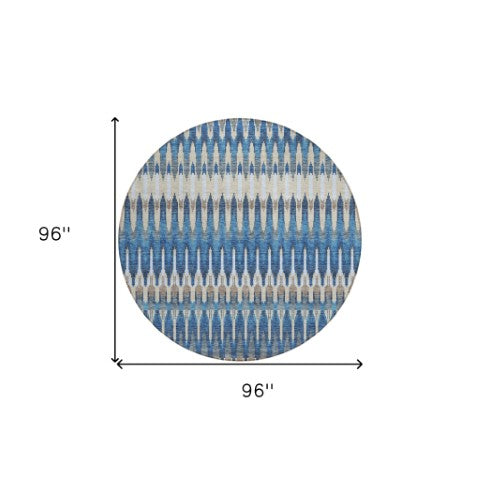 Homeroots 3' Beige Taupe And Gold Southwestern Indoor Outdoor Area Rug - Durable, Washable, Stylish Decor 8' Round Polyester 589814