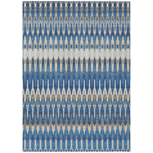 HomeRoots 9' Durable Southwestern Indoor Outdoor Area Rug in Navy Blue, Denim Blue & Ivory for All Spaces 9' X 12' 589816