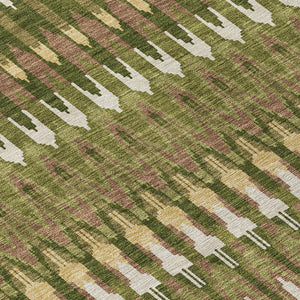 Homeroots 3' Beige Taupe And Gold Southwestern Indoor Outdoor Area Rug - Durable, Washable, Stylish Decor 3' X 5' Polyester 589818