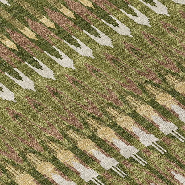 Homeroots 3' Beige Taupe And Gold Southwestern Indoor Outdoor Area Rug - Durable, Washable, Stylish Decor 3' X 5' Polyester 589818