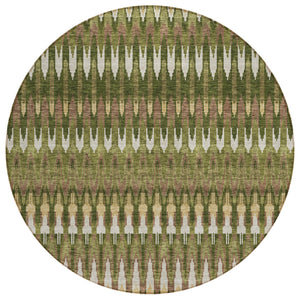 Homeroots 3' Beige Taupe And Gold Southwestern Indoor Outdoor Area Rug - Durable, Washable, Stylish Decor 8' Round Polyester 589820