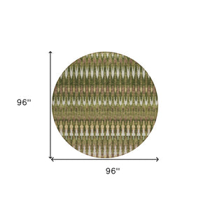 Homeroots 3' Beige Taupe And Gold Southwestern Indoor Outdoor Area Rug - Durable, Washable, Stylish Decor 8' Round Polyester 589820