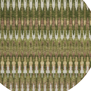 Homeroots 3' Beige Taupe And Gold Southwestern Indoor Outdoor Area Rug - Durable, Washable, Stylish Decor 8' Round Polyester 589820