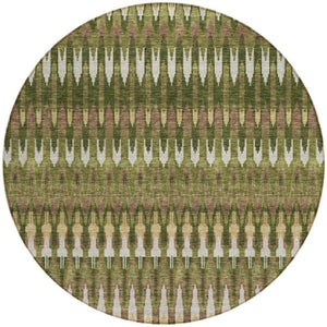 Homeroots 3' Beige Taupe And Gold Southwestern Indoor Outdoor Area Rug - Durable, Washable, Stylish Decor 8' Round Polyester 589820