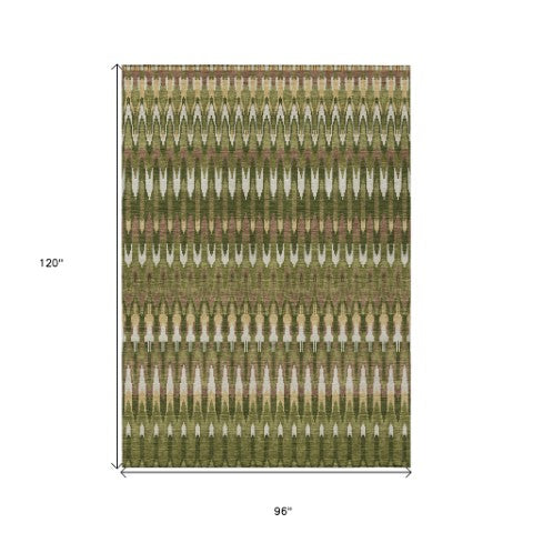 Homeroots 3' Beige Taupe And Gold Southwestern Indoor Outdoor Area Rug - Durable, Washable, Stylish Decor 8' X 10' Polyester 589821
