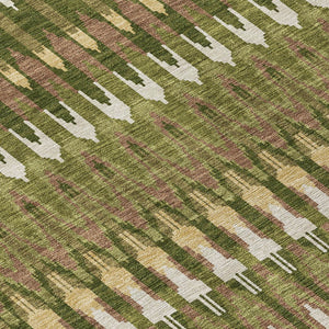 Homeroots 3' Beige Taupe And Gold Southwestern Indoor Outdoor Area Rug - Durable, Washable, Stylish Decor 8' X 10' Polyester 589821