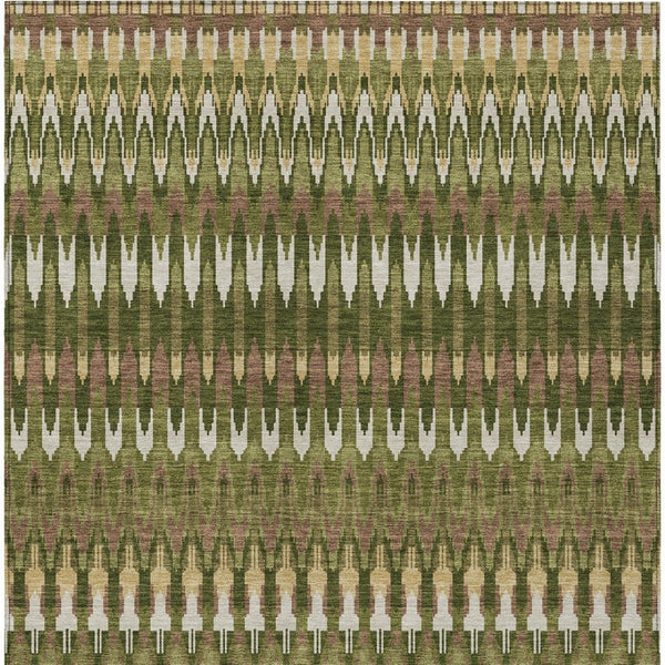 Homeroots 3' Beige Taupe And Gold Southwestern Indoor Outdoor Area Rug - Durable, Washable, Stylish Decor 9' X 12' Polyester 589822