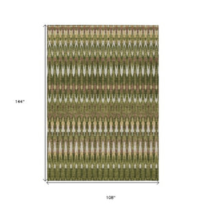 Homeroots 3' Beige Taupe And Gold Southwestern Indoor Outdoor Area Rug - Durable, Washable, Stylish Decor 9' X 12' Polyester 589822