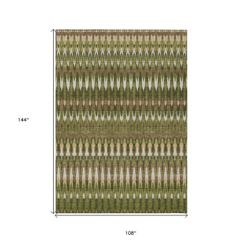 Homeroots 3' Beige Taupe And Gold Southwestern Indoor Outdoor Area Rug - Durable, Washable, Stylish Decor 9' X 12' Polyester 589822