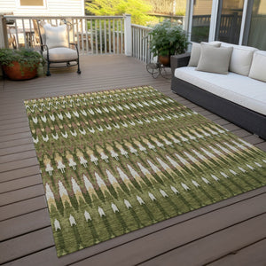 Homeroots 3' Beige Taupe And Gold Southwestern Indoor Outdoor Area Rug - Durable, Washable, Stylish Decor 10' X 14' Polyester 589823