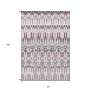 Homeroots 3' Beige Taupe And Gold Southwestern Indoor Outdoor Area Rug - Durable, Washable, Stylish Decor 5' X 8' Polyester 589825