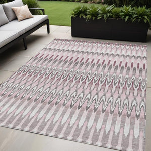 Homeroots 3' Beige Taupe And Gold Southwestern Indoor Outdoor Area Rug - Durable, Washable, Stylish Decor 5' X 8' Polyester 589825